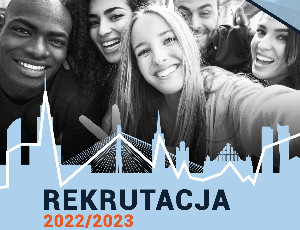 Fragment plakatu promującego program MOST - czarno-białe zdjęcie studentów