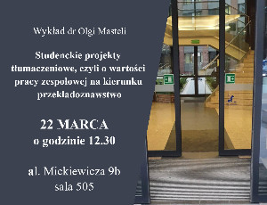 Plakat z zaproszeniem na wykład